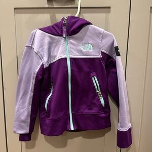 Adidas full zip light fleece lined xxs purple and teal jacket. VGUC
